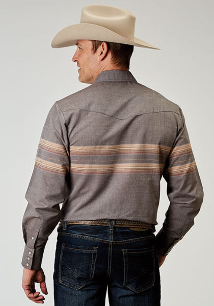 Men's Roper Border Stripe Western Shirt