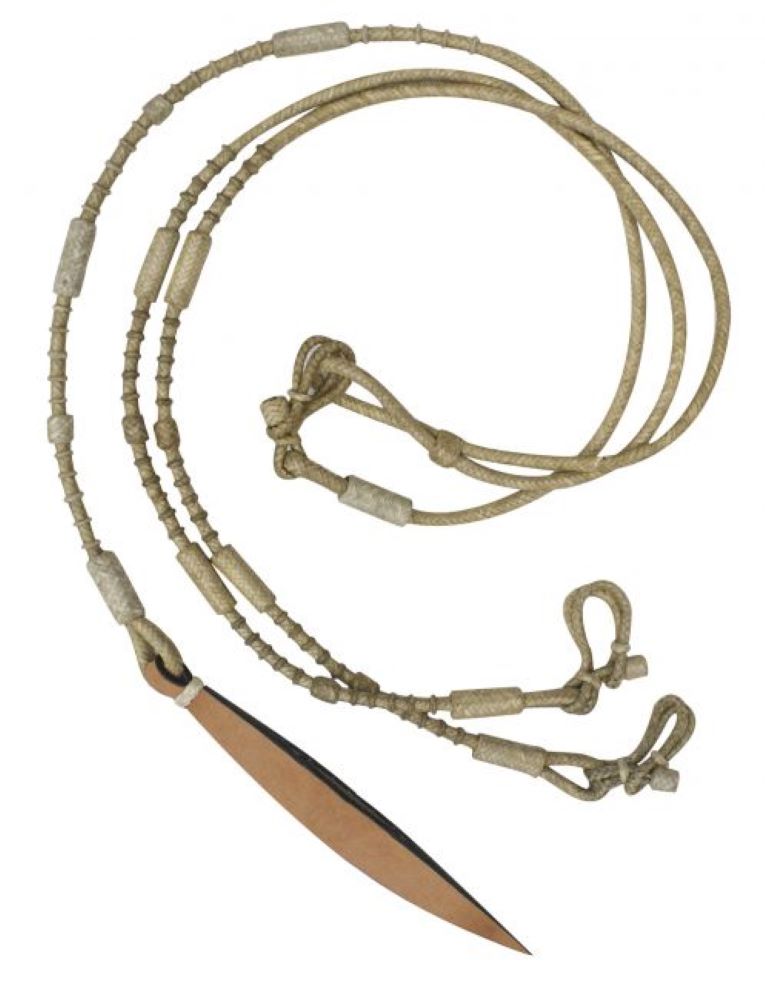 Showman 9' foot Natural Rawhide Braided Romal Reins