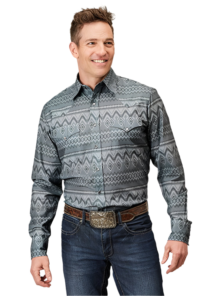 Men's Roper River Aztec Print Western Shirt