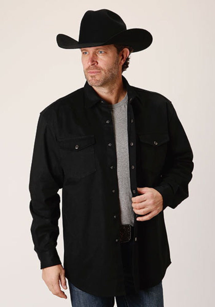 Roper Men's Twill Snap Up Long Sleeve Shirt