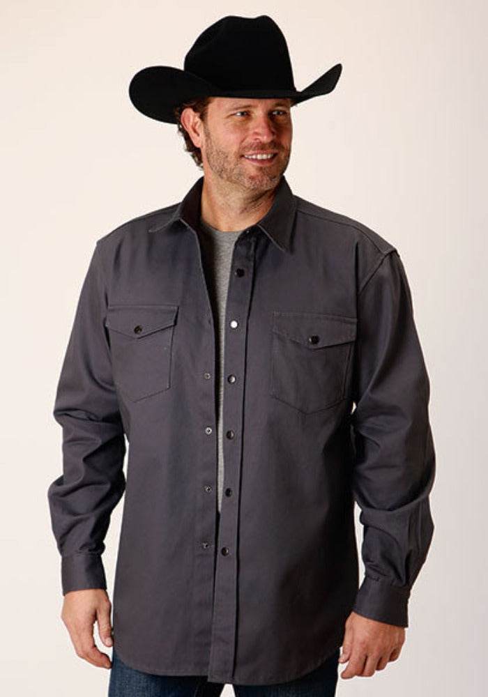 Roper Men's Twill Snap Up Long Sleeve Shirt