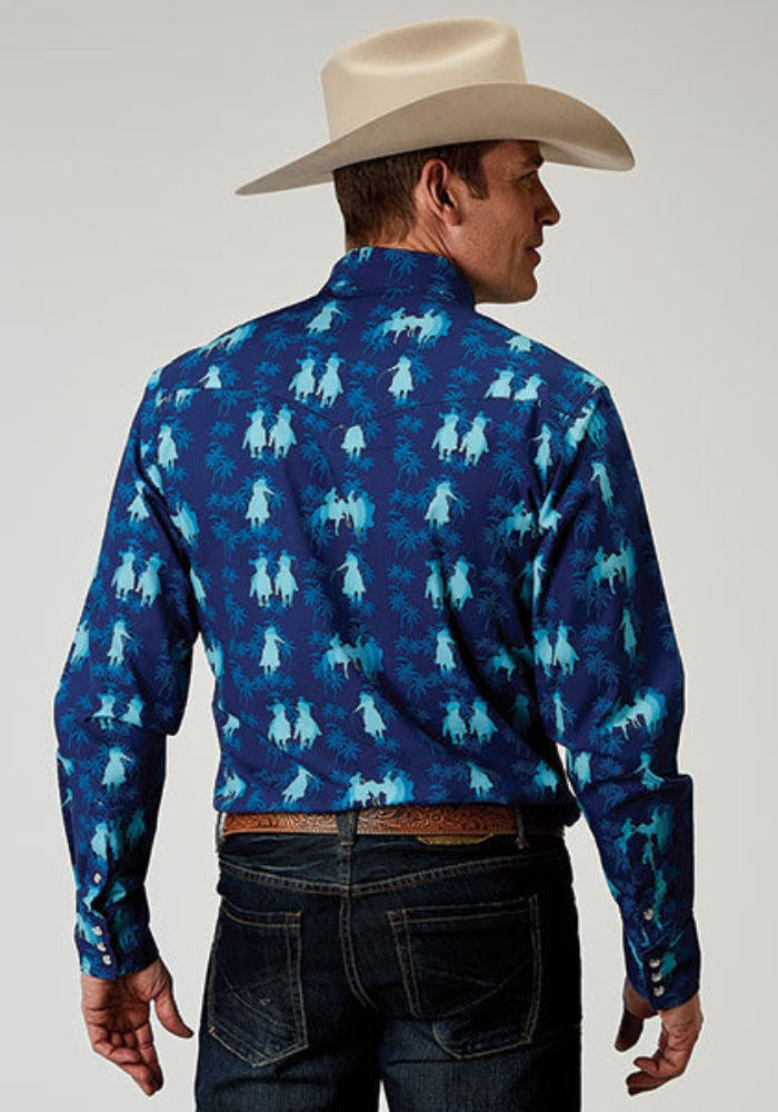 Men's Roper Hawaiian Ombre Print Western Shirt