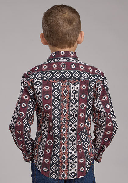 Roper Boys Vertical Winter Aztec Print Shirt