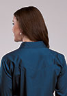 WOMENS ROPER SHIRT SNAP SOLID COLOR STRETCH POPLIN - NAVY
