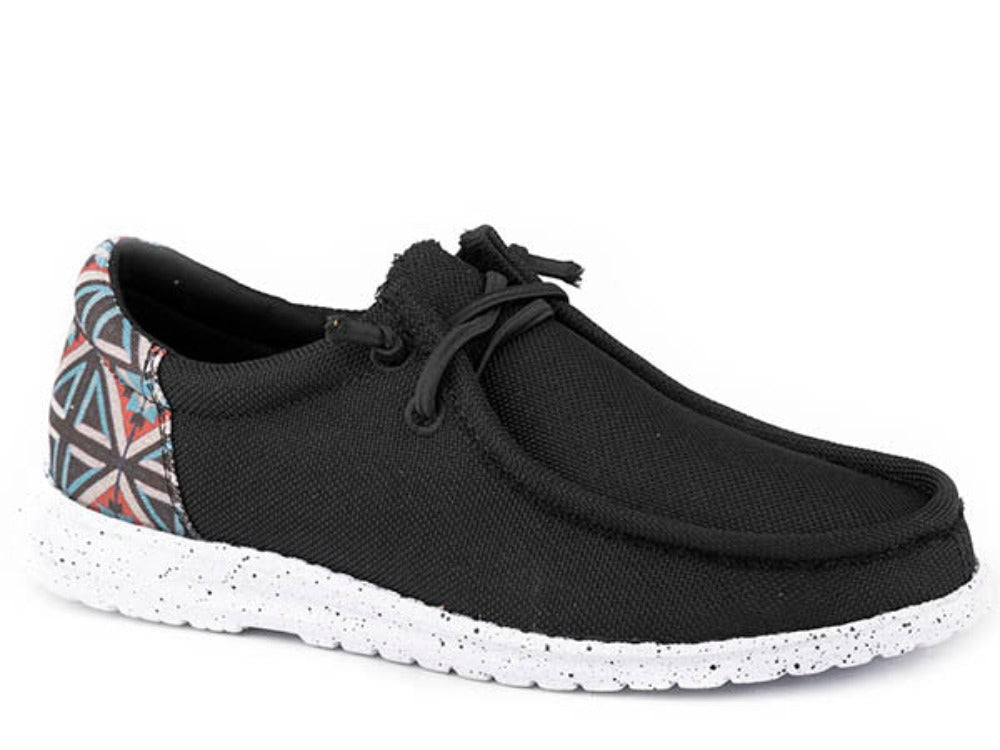 Roper Women's Black & Aztec Canvas Shoes