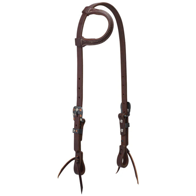 WORKING TACK CHEVRON DESIGNER HARDWARE SLIDING EAR HEADSTALL