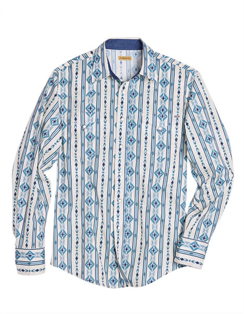 Tin Haul Men's Long Sleeve Vertical Aztec Western Shirt
