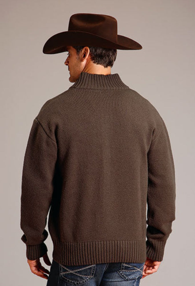 Men's Stetson Stripe Border Sweater Full Zipper