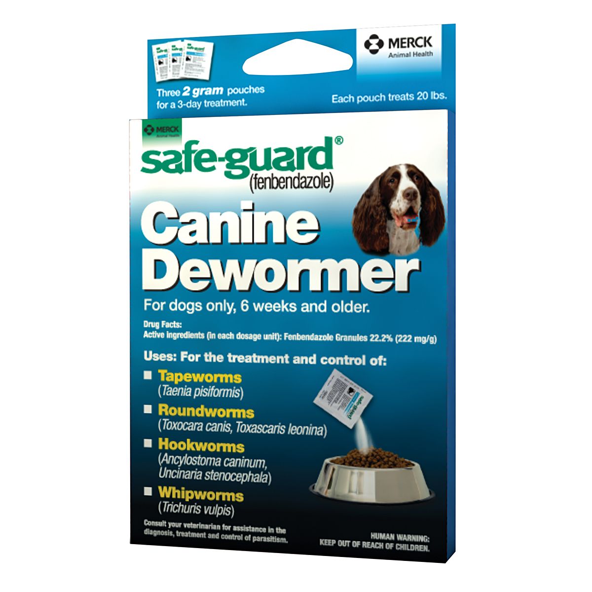 3 pack pouches SAFE-GUARD CANINE DEWORMER