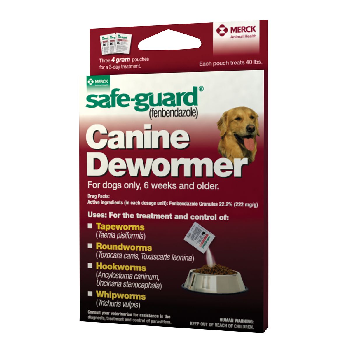 3 pack pouches SAFE-GUARD CANINE DEWORMER