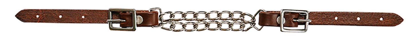 Double Chain Argentina Cow Leather Curb Chain