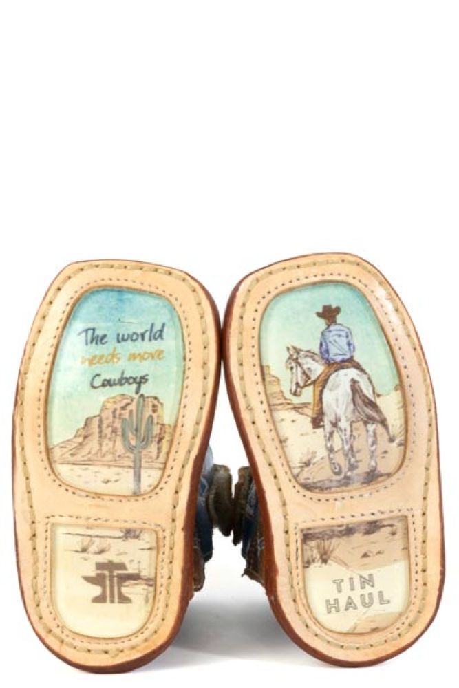 Infant TIN HAUL COWBOYBOY SOLE Square Toe Stitched Design Boots