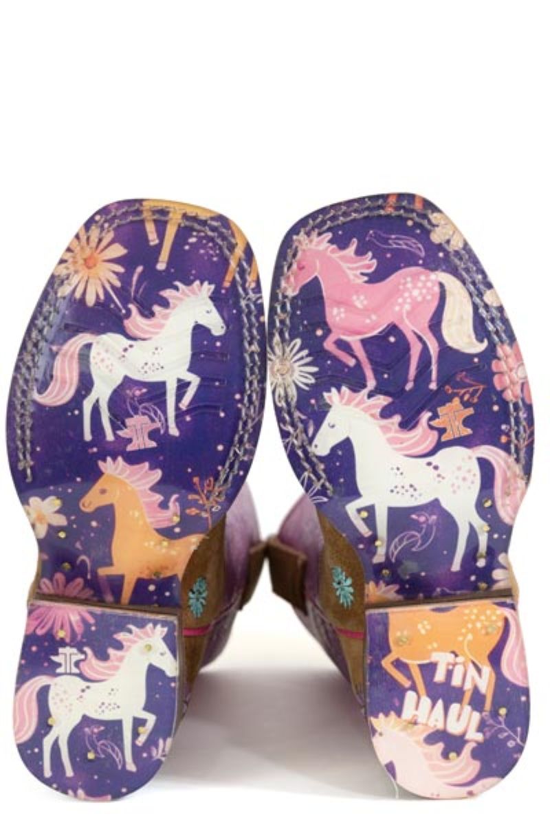 Tin Haul DAISY FLORAL PONY SOLE Cowboy Boots