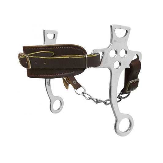 Showman Fleece Lined Leather Noseband Hackamore Choice Color