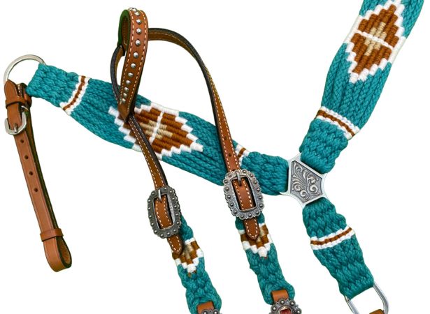 Showman Pony Size Corded One Ear Headstall & Breast Collar Set