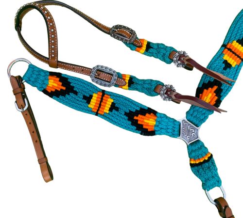 Showman Pony Size Corded One Ear Headstall & Breast collar set