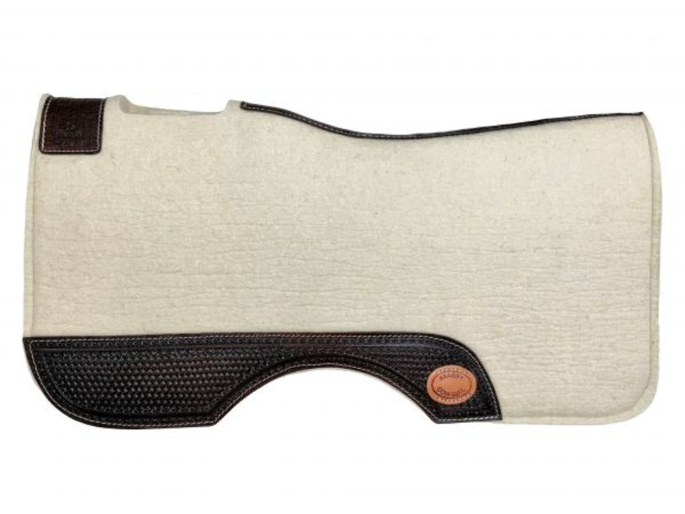 Klassy Cowgirl 1” Thick Wool Pad w/ Tooled leather accents