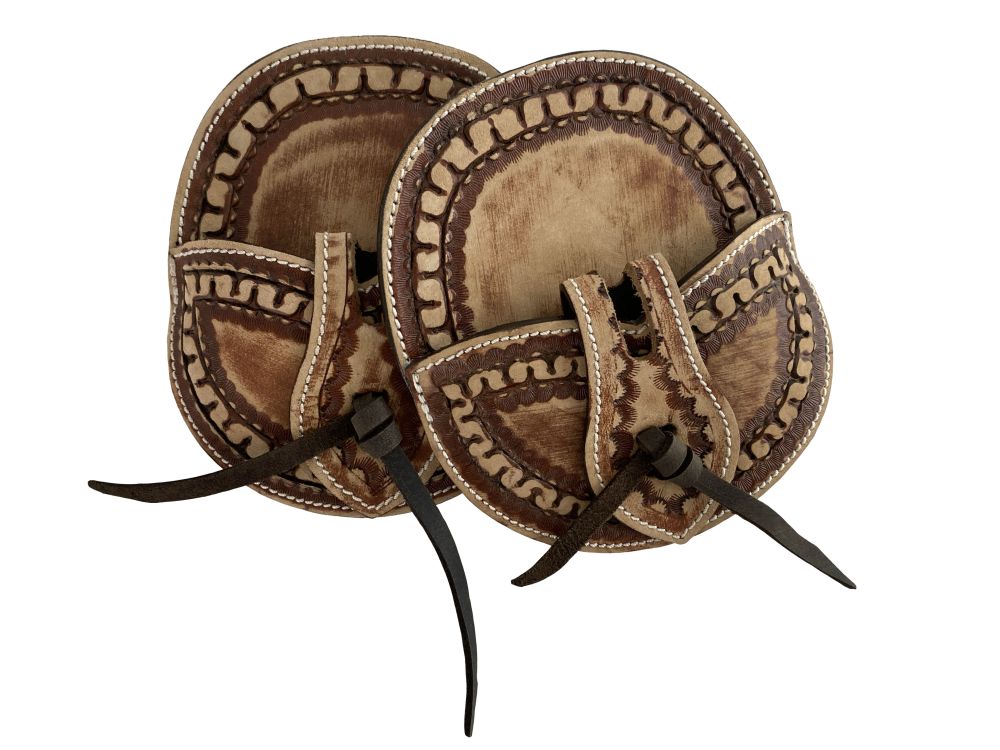 Pocket Style Tooled Leather Cinch Buckle Guard