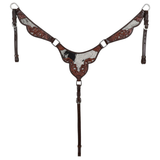 Showman Meadow Hide One Ear Headstall and Breastcollar Set