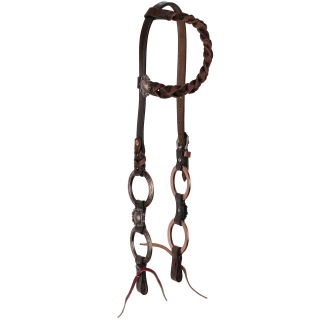 Showman Roughrider Rings One Ear Headstall and Breastcollar Set