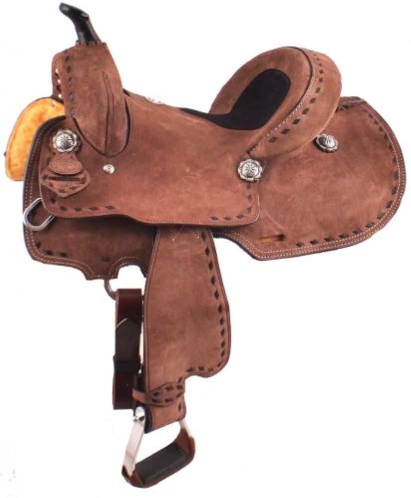 13" Double T Youth/Pony Chocolate Roughout Barrel Saddle