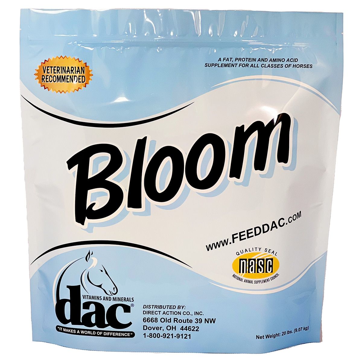 dac Bloom Coat, Skin and Weight Gain Horse Supplement 20 lb