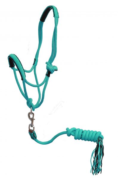Pony braided nylon rope halter with lead