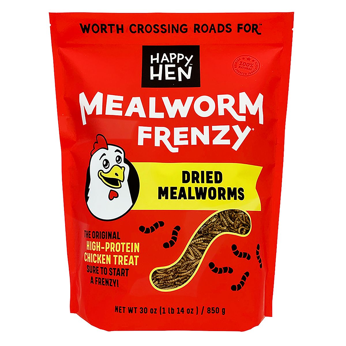 100% Mealworm Frenzy Treats for Chickens 30 oz.