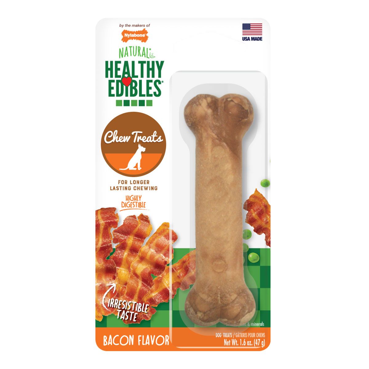 Healthy Edibles Dog Chew Treat Bacon (up to 25 lbs)