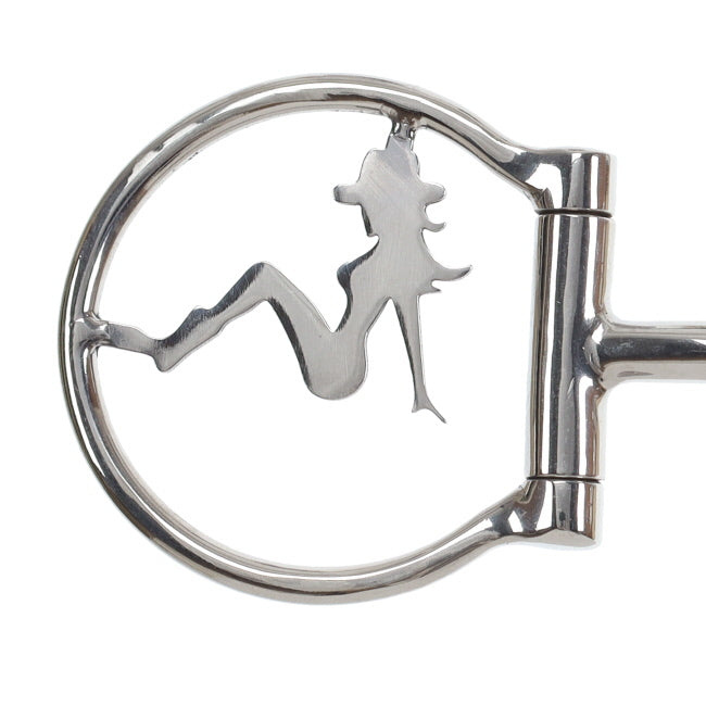 Showman Trailside Cowgirl Stainless Steel D-Ring Dogbone Snaffle Bit