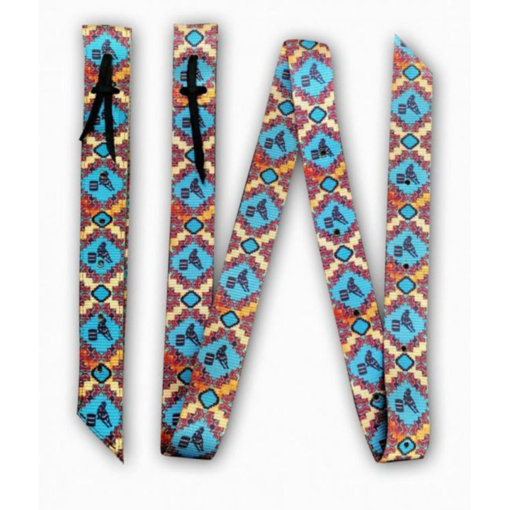 Barrel Racer Print Nylon Tie Strap & Off Billet Set