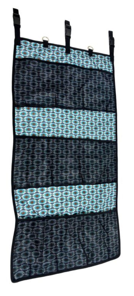 Blue Aztec Print Hanging Trailer Organizer Door Caddy