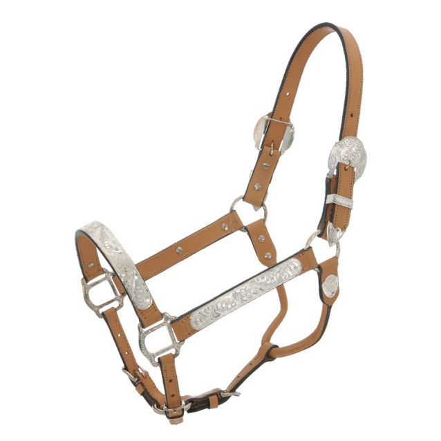 Royal King Silver Show Leather Halter Horse Size