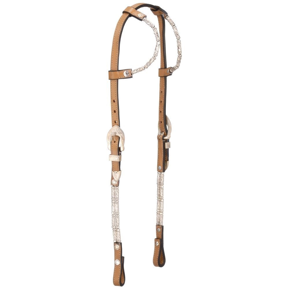 Double Ear Headstall w/ Silver ferrules