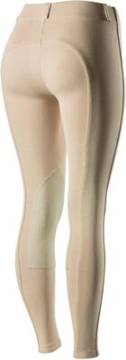 Women's Horze Tan 'ELLA' PULL-ON RIDING BREECHES w/ Knee patches