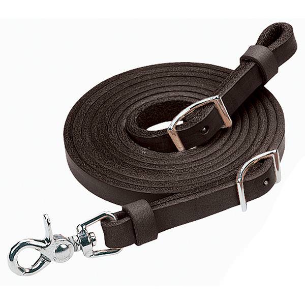 Black Leather Roping Reins