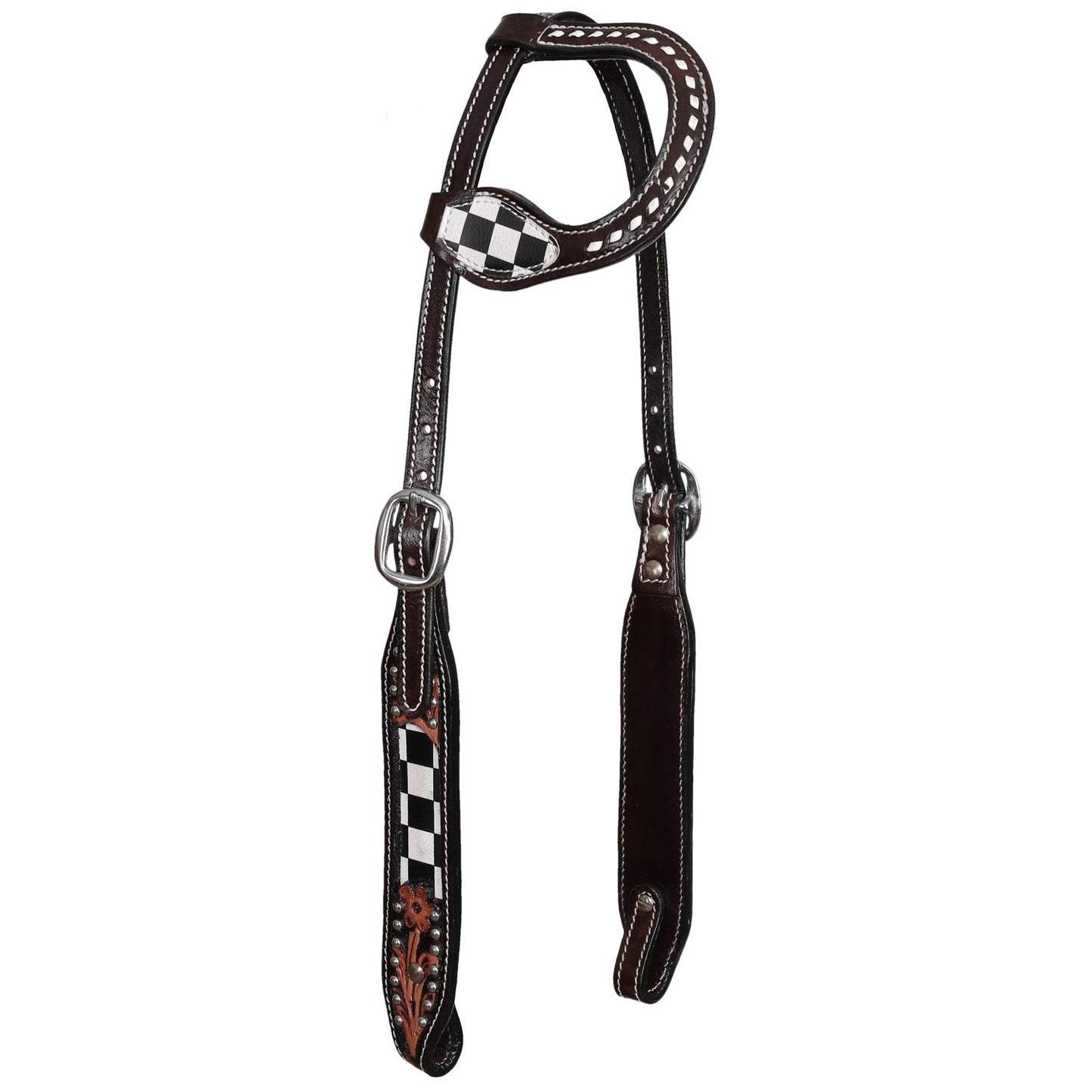 Showman Fast Lane Floral One Ear Headstall