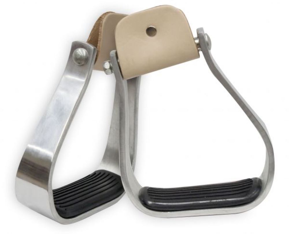 Angled off set Aluminum Stirrups w/ Removable rubber tread