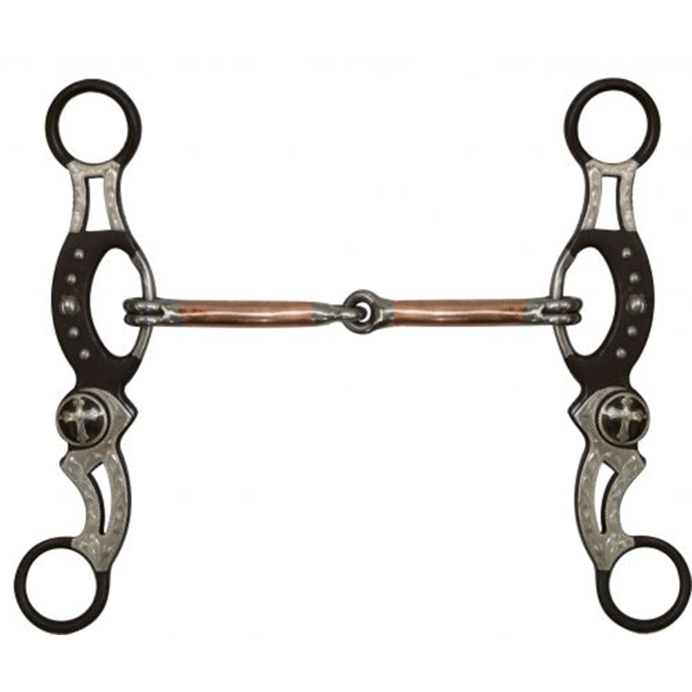 Brown Steel Engraved Snaffle Bit