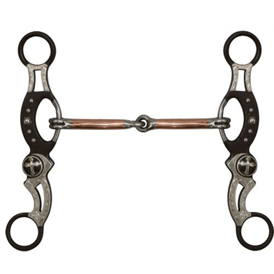 Brown Steel Engraved Snaffle Bit