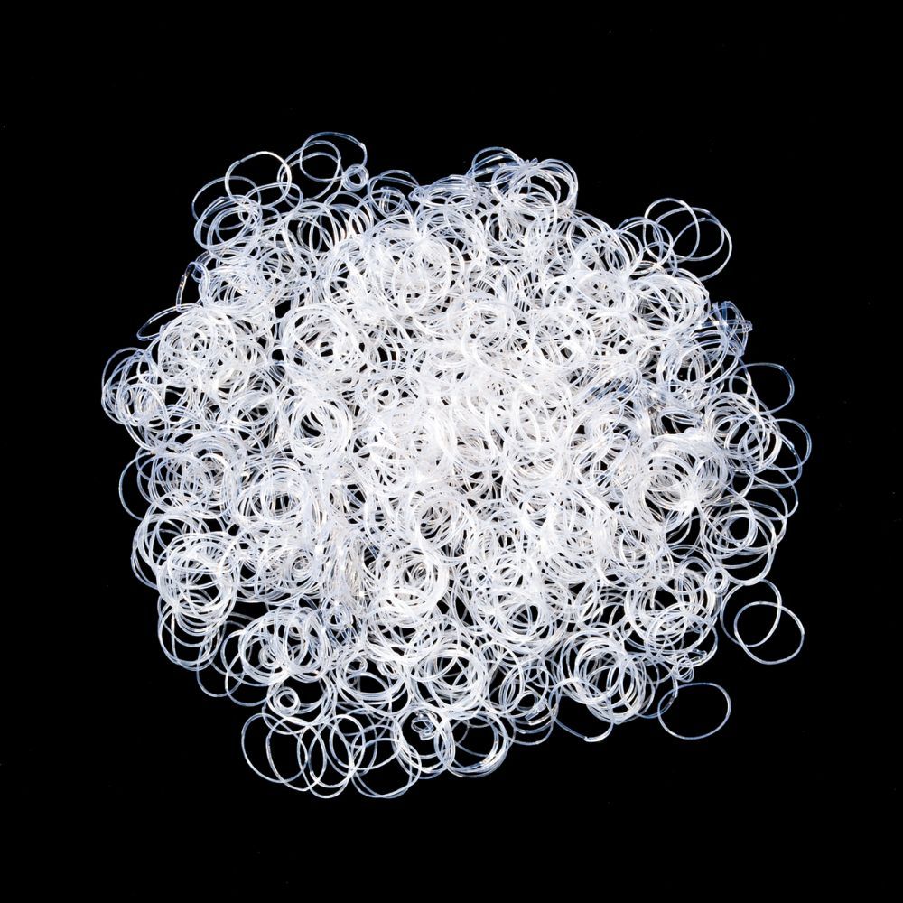Clear Glitter Banding Rubber Bands