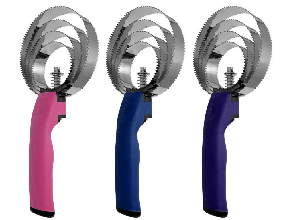 Stainless Steel Spring Curry Comb w/ Rubber Grip, 3 Colors