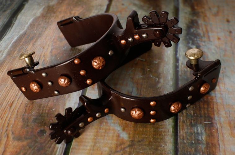 Brown Steel Spur w/ Copper Studs