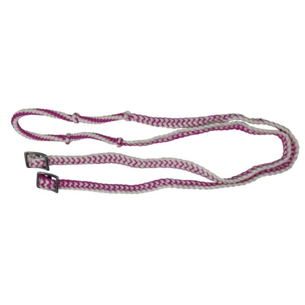 Showman 7' Braided Nylon Barrel Reins with Easy Grip Knots