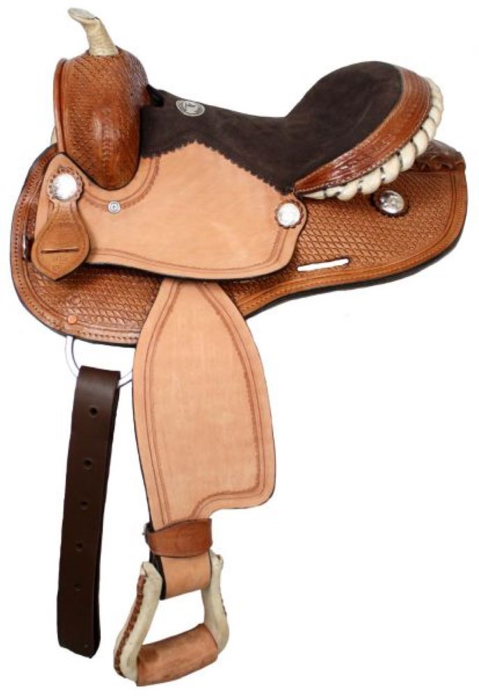 12" Double T Youth Barrel Saddle w/ Rounded skirts