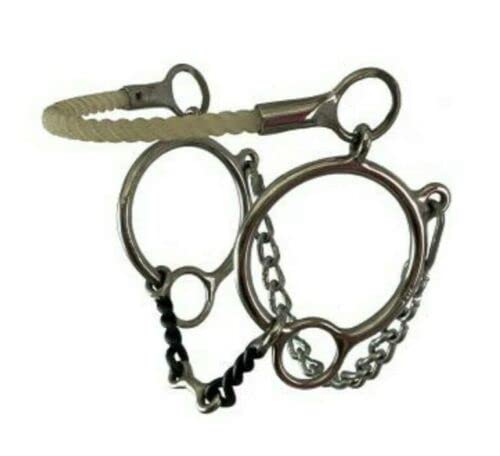 Reinsman Stainless Steel Rope Nose Hackamore w/ Twisted Dog Bone 5 1/2" Mouth