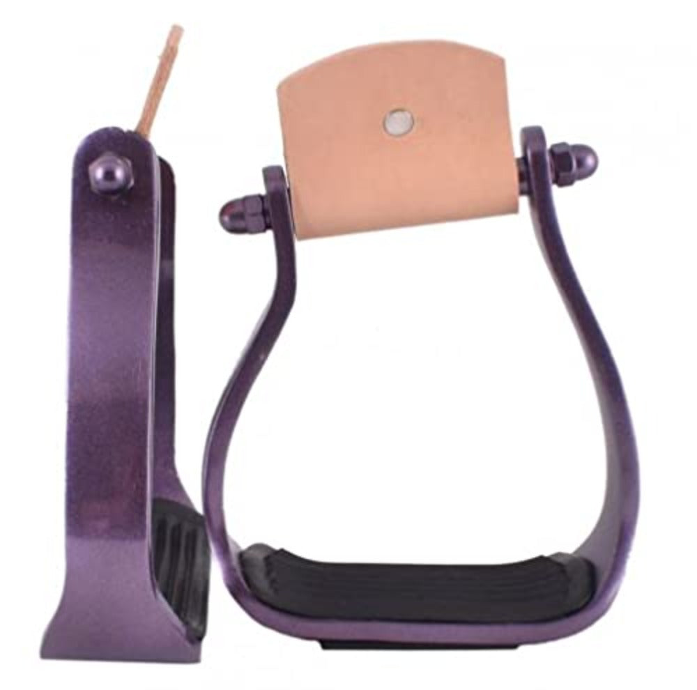 Showman Color coated Angled Aluminum Stirrups, Color choice