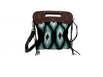 Southwest Saddle Blanket Handbag w/ Floral Tooling SALE!!