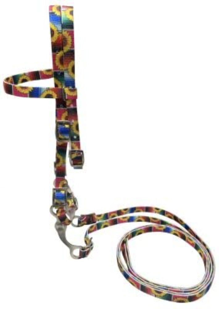 Sunflower Serape Pony Nylon Bridle Bit Set
