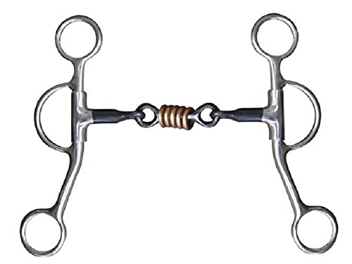 Stainless Steel 5" Iron Mouth Dog Bone Snaffle Bit w/ 7 1/4" Swivel Cheeks